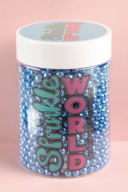 Sky Blue Metallic Beads - Halal, Vegetarian, Vegan, Kosher, Gluten Free Sprinkles