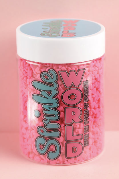 Pink Confetti Hearts - Halal, Vegetarian, Vegan, Kosher, Gluten Free Sprinkles