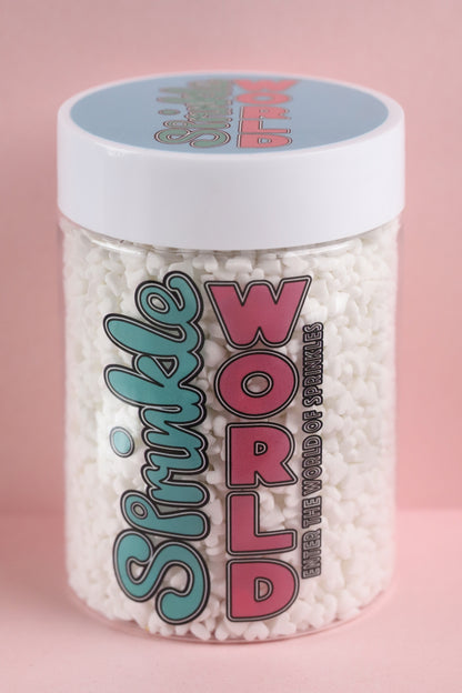 White Confetti Hearts - Halal, Vegetarian, Vegan, Kosher, Gluten Free Sprinkles