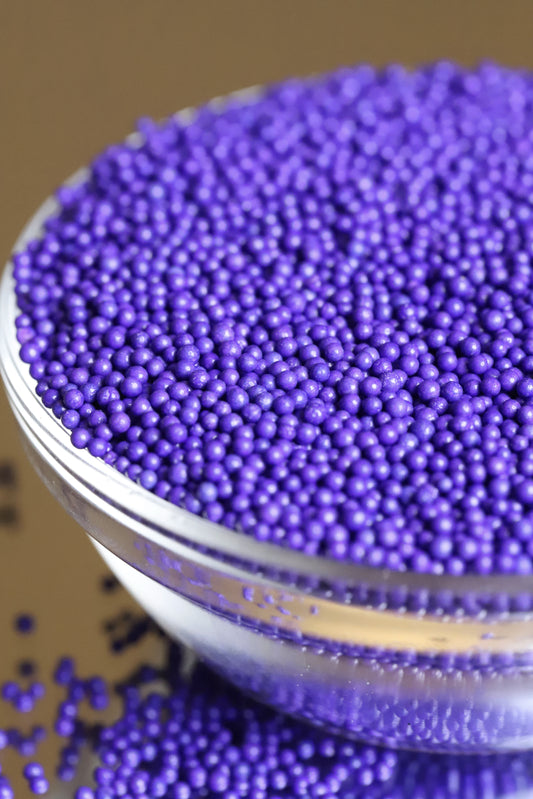 Dark Purple Polished Beads - Halal, Vegetarian, Vegan, Kosher, Gluten Free Sprinkles