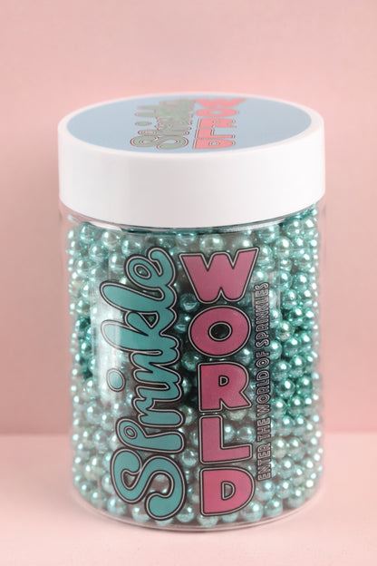 Teal Metallic Beads - Halal, Vegetarian, Vegan, Kosher, Gluten Free Sprinkles