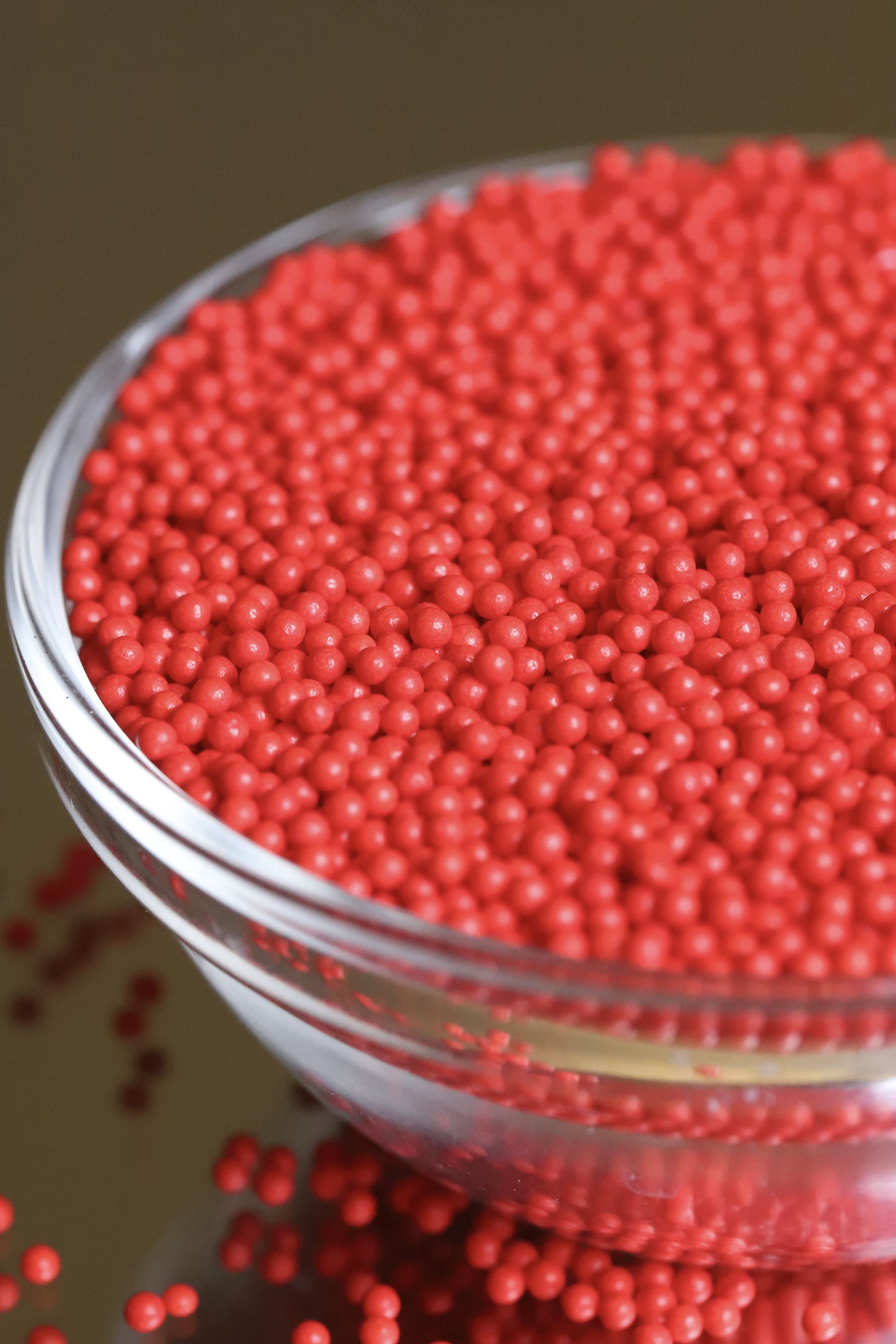 Red Polished Beads - Halal, Vegetarian, Vegan, Kosher, Gluten Free Sprinkles