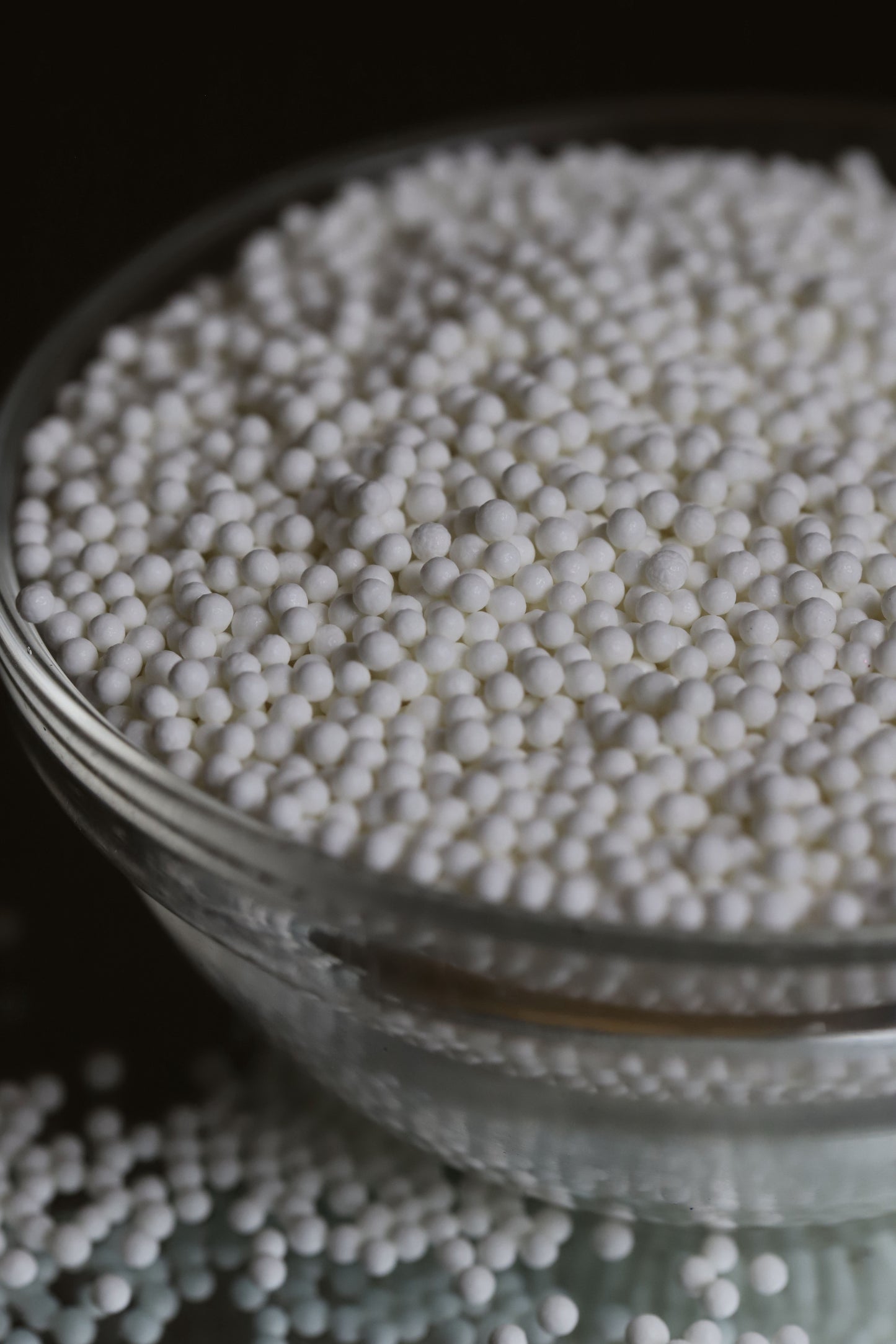 White Polished Beads - Halal, Vegetarian, Vegan, Kosher, Gluten Free Sprinkles
