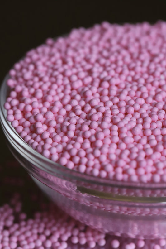 Light Pink Polished Beads - Halal, Vegetarian, Vegan, Kosher, Gluten Free Sprinkles